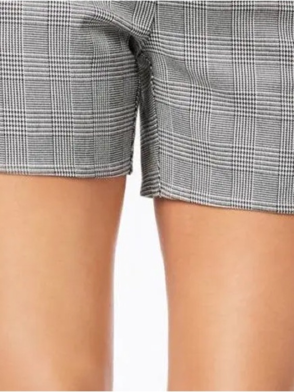 Plaid Women’s Pull-on Shorts - Black and White